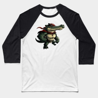 Superhero funny Crocodile Baseball T-Shirt